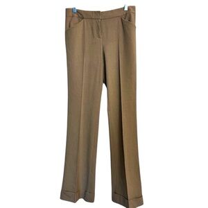 Tahari Beige Lightweight Dress Pants with Cuffed Hem - Size 2